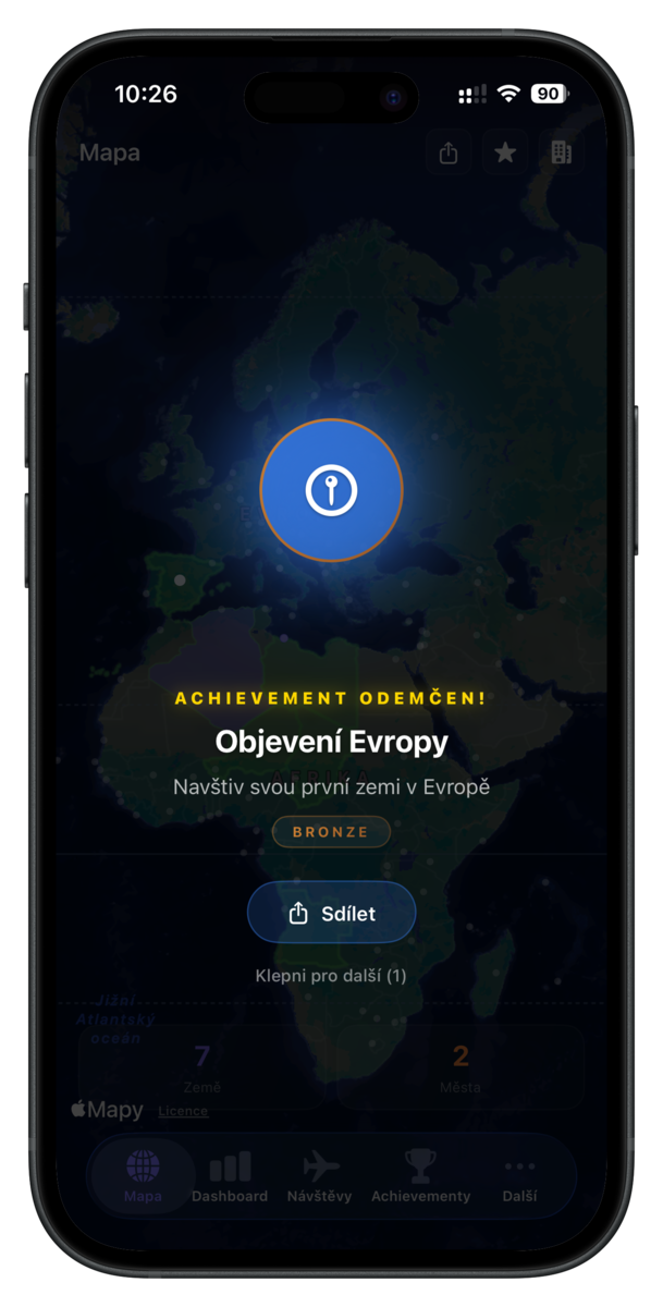 Sdílení achievementů